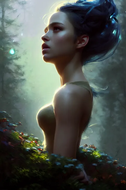 Image similar to cinematic shot of an epic portrait of a fairy dressed in military clothes, shiny skin, beautiful eyes, beautiful, small details, night setting, realistic poster with volumetric light from craig mallism, artgerm, jeremy lipkin and michael garmash, unreal engine, radiant light, detailed and complex environment, digital art, trends at art station, a masterpiece