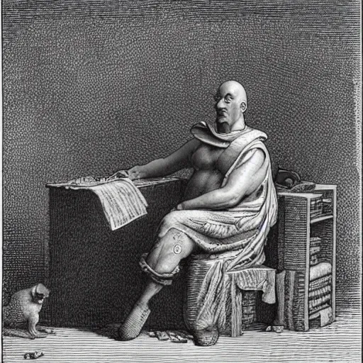 Image similar to illustration of Homer Simpson by Gustave Doré