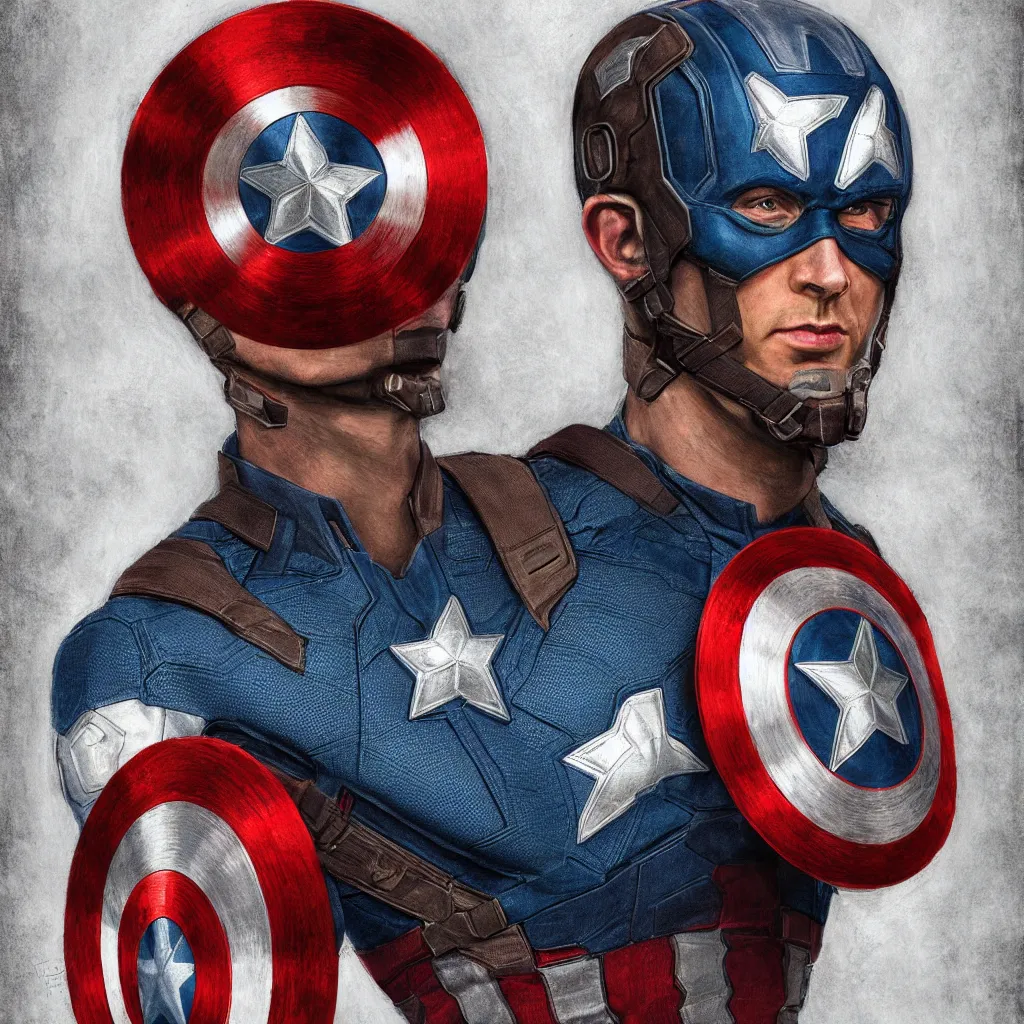 Prompt: Portrait of Captain America portrayed by Jordan Peterson, Aetherpunk, trending digital art