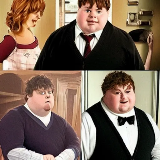 Image similar to Fat versions of Harry, Ron, and Hermionie