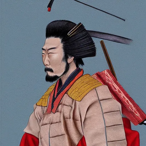 Image similar to realistic samurai in a old art japonese