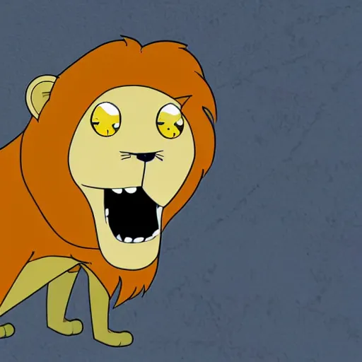 Image similar to A lion drawn in cartoon style from the series Adventure Time, sharp focus