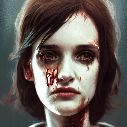 Image similar to portrait of young winona ryder as a zombie, 7 days to die zombie, fine art, award winning, intricate, elegant, sharp focus, cinematic lighting, highly detailed, digital painting, 8 k concept art, art by guweiz and z. w. gu, masterpiece, trending on artstation, 8 k