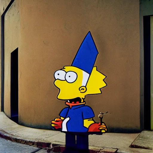 Prompt: Bart Simpson, photo by Steve Mccurry