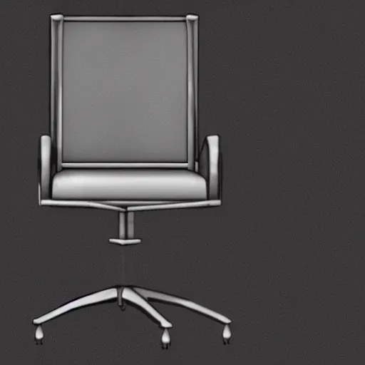 Image similar to A professional 3d render of an office chair designed by Quentin Tarantino, very detailed.