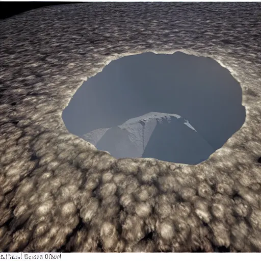 Image similar to a large nuclear crater in manhattan, realistic, taken on a ww 4 camera.