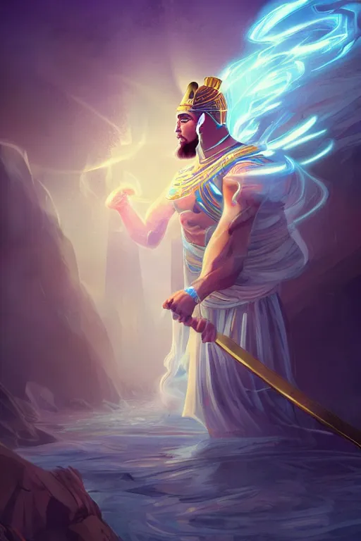 Prompt: the god zeus, egyptian environment, portrait, sharp focus, digital art, concept art, post processed, dynamic lighting, by emylie boivin and rossdraws
