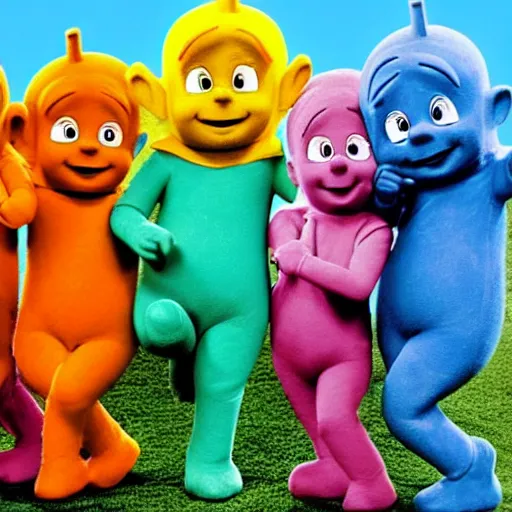 Image similar to smurf teletubbies