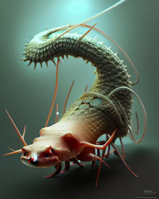 Image similar to ant axolotl snail, (((artstation, concept art, smooth, sharp focus, artgerm, Tomasz Alen Kopera, Peter Mohrbacher, donato giancola, Joseph Christian Leyendecker, WLOP, Boris Vallejo))), octane render, unreal engine, 3d render, , octane render, nvidia raytracing demo, grainy, muted