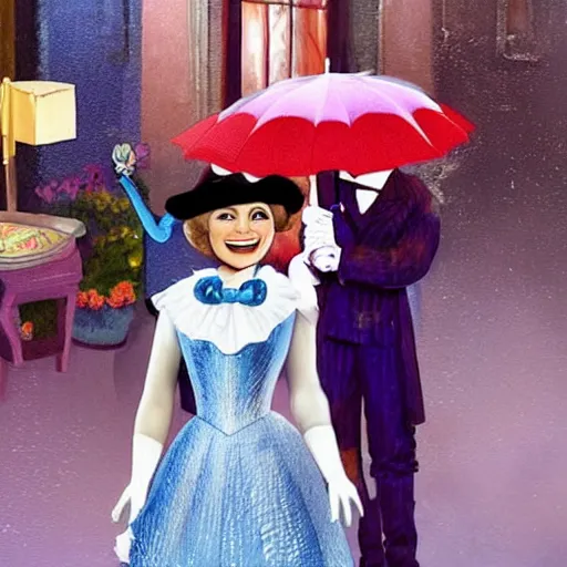 Prompt: “ kristen bell as marry poppins. ”