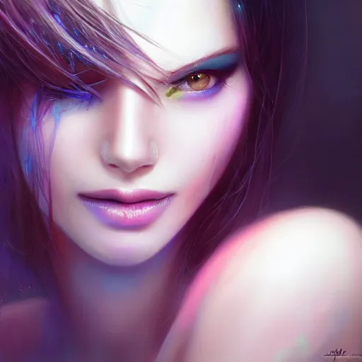 Image similar to electric woman, cute - fine - face, pretty face, oil slick hair, realistic shaded perfect face, extremely fine details, realistic shaded lighting, dynamic background, artgerm, 8 k ultra realistic, highly detailed, yoshitaka amano