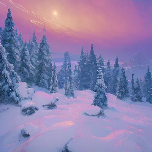 Prompt: snowfields at sunset by andreas rocha, 8 k digital paiting