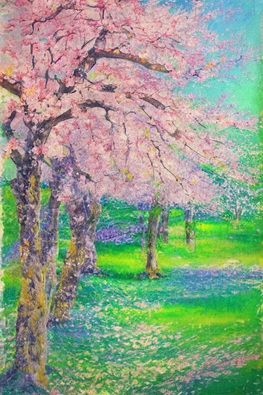 Image similar to Hanami flowers in impressionism style