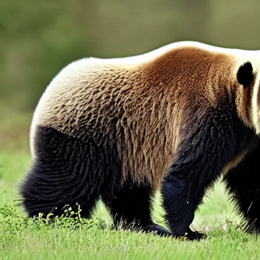 Prompt: panda mixed with grizzly bear