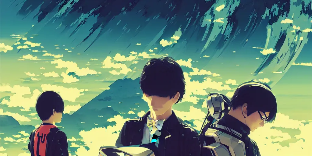 Prompt: poster of a kamen rider rx by ilya kuvshinov, cloudy sky background lush landscape ln illustration concept art anime key visual trending pixiv by victo ngai fanbox by greg rutkowski makoto shinkai takashi takeuchi studio ghibli