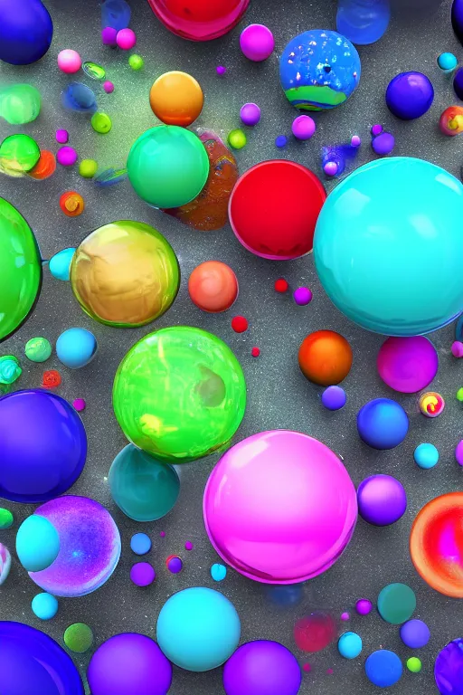 Prompt: 3 d render, vibrant bubbles that lead to different dimensions and planets, vibrant colors and sizes, digital art, 8 k hdr dop dof