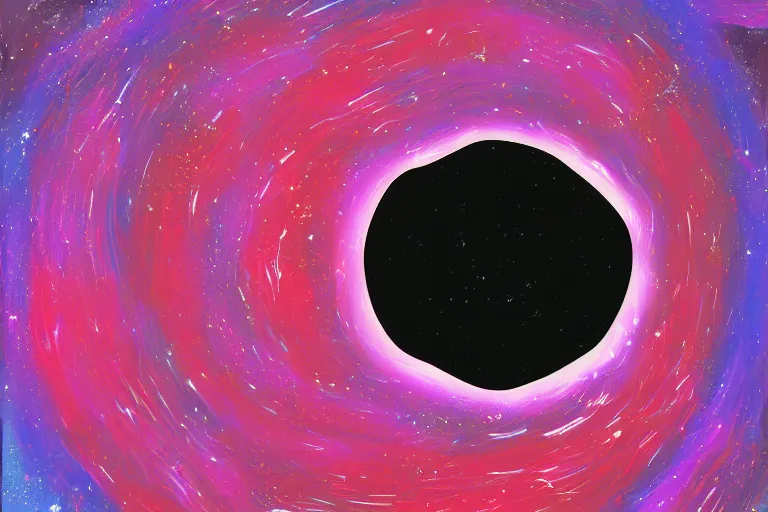 Image similar to black hole in space, acrylic, digital art