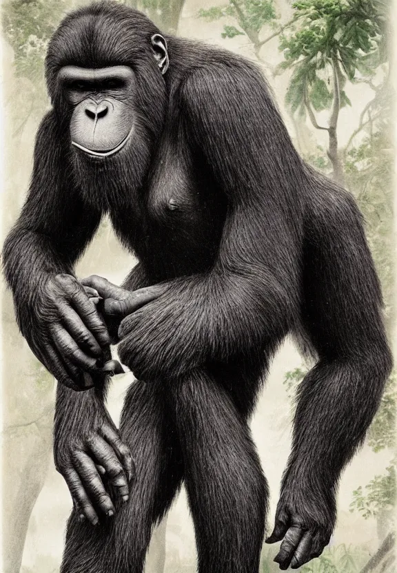 Prompt: gigantopithecus, giant prehistoric ape