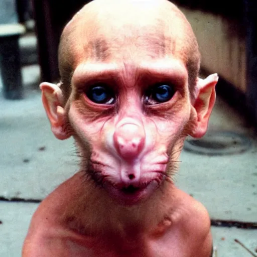 Image similar to First human rat hybrid, circa 1986, photography