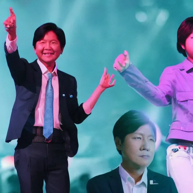 Image similar to bongbong marcos in kpop concert