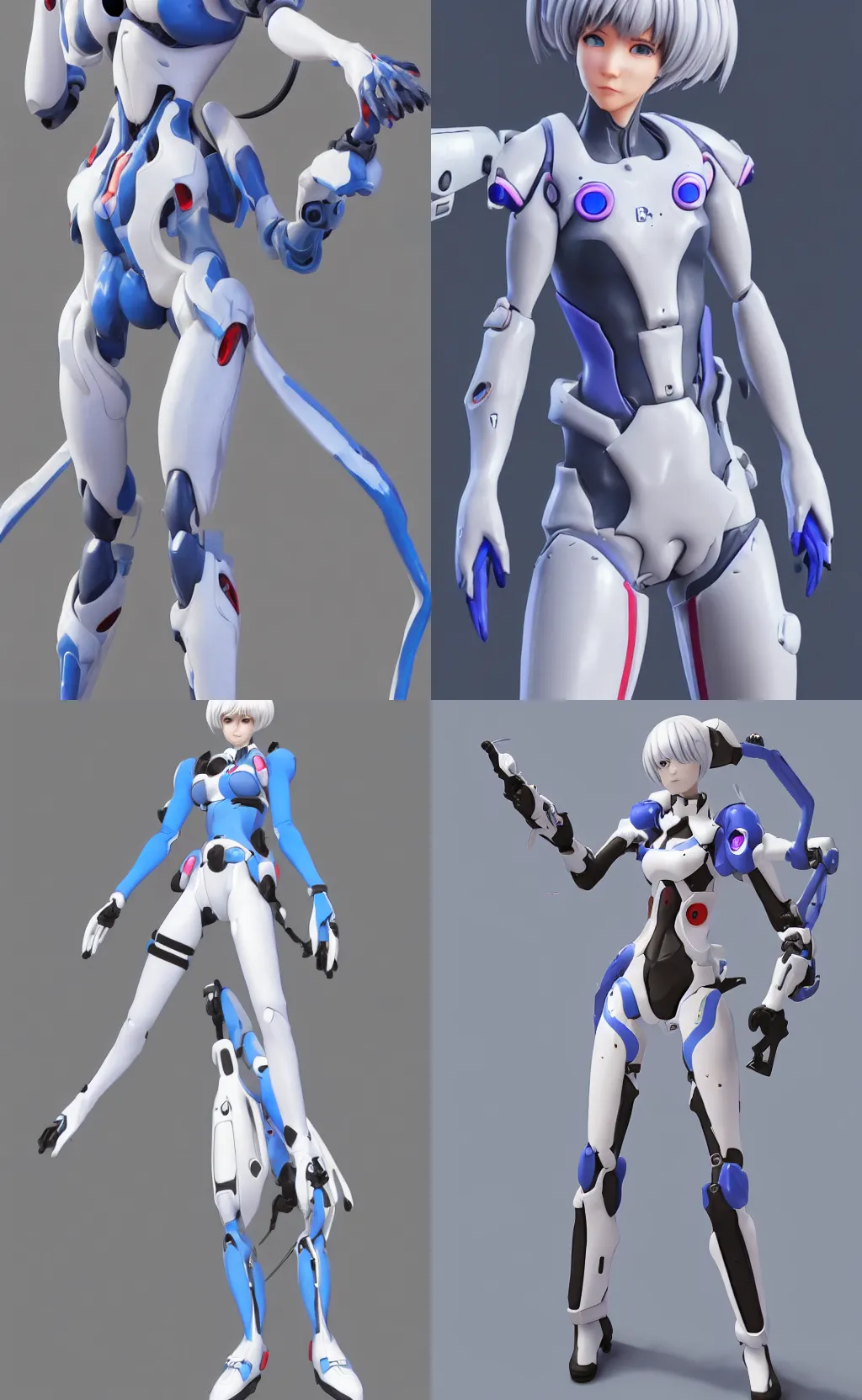 Prompt: a 3d model of rei ayanami in overwatch