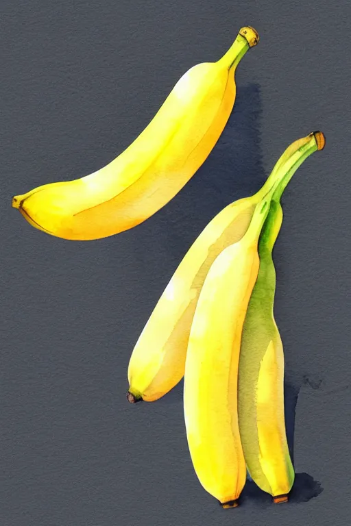 Image similar to minimalist watercolor art of a bananas, illustration, vector art