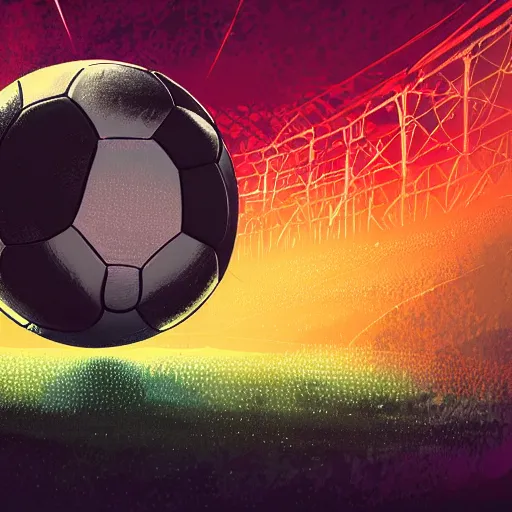 Image similar to detailed illustration of a soccer ball by alena aenami and annato finnstark