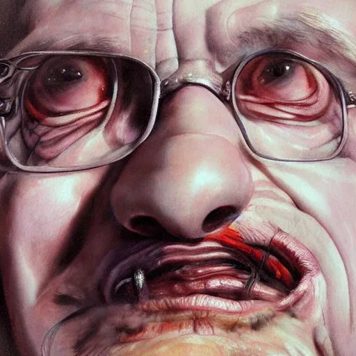 Image similar to UHD tonalism painting of closeup of Stephen Hawking wearing clown makeup, by Antonio Caparo and Ferdinand Knab and Greg Rutkowski, UHD, photorealistic, trending on artstation, trending on deviantart, correct face, correct clown makeup