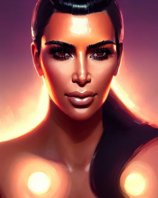 Image similar to Kim Kardashian, medium shot close up, details, sharp focus, illustration, by Jordan Grimmer and greg rutkowski, Trending artstation, pixiv, digital Art