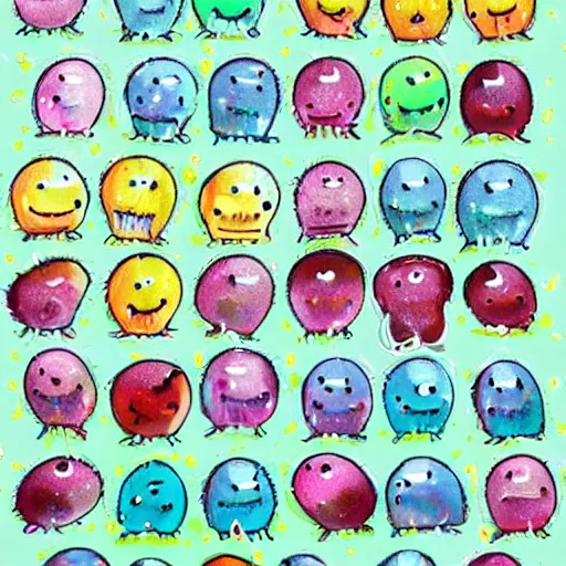 Image similar to cute jellybean creatures