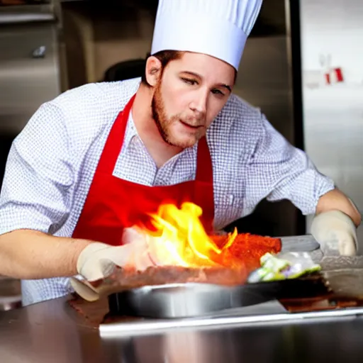 Image similar to man cooking, human meat