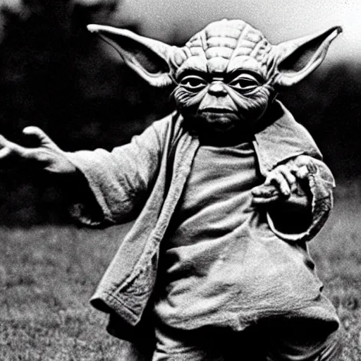 Image similar to yoda performing at woodstock