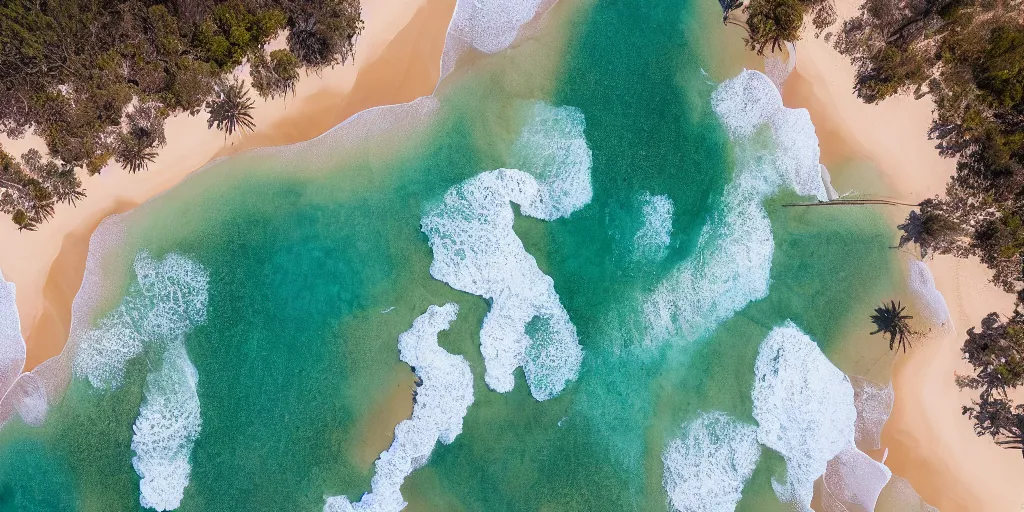 Image similar to aerial drone photograph of a beautiful beach in western Australia, high quality, award winning, 8k,