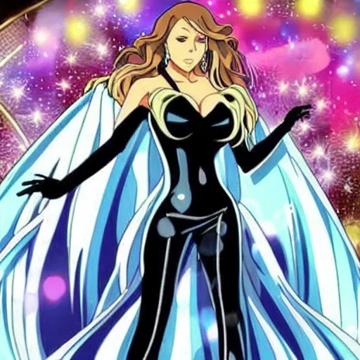 Image similar to mariah carey as an anime villain