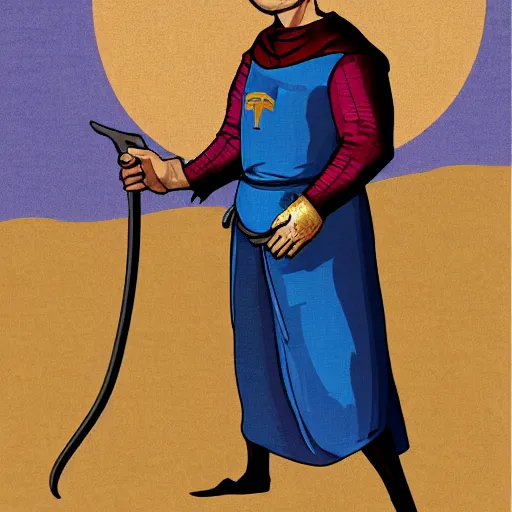 Image similar to elon musk as a smug peasant in medieval times, digital art