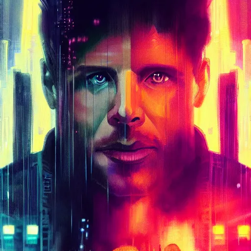 Image similar to by WLOP, in blade runner 2047