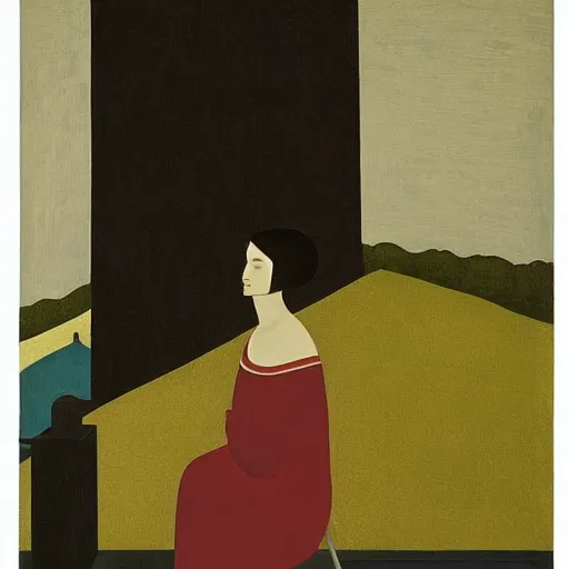 Prompt: a portrait of a character in a scenic environment by will barnet