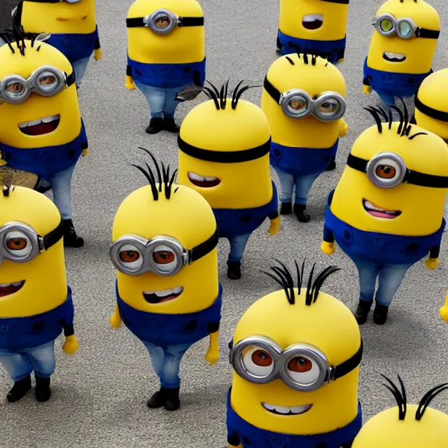 Prompt: photo of a minion funeral