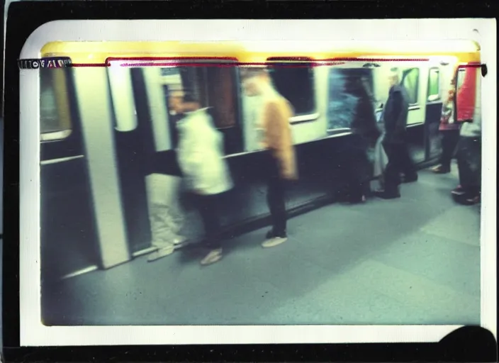 Prompt: cursed polaroid photo of toronto subway