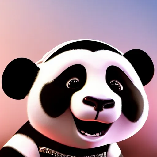 Image similar to a cartoon panda, Disney, digital art, highly detailed, award winning, concept art, intricate, sharp focus, masterpiece, Trending on Artstation HQ, unreal engine 5, 4K UHD image