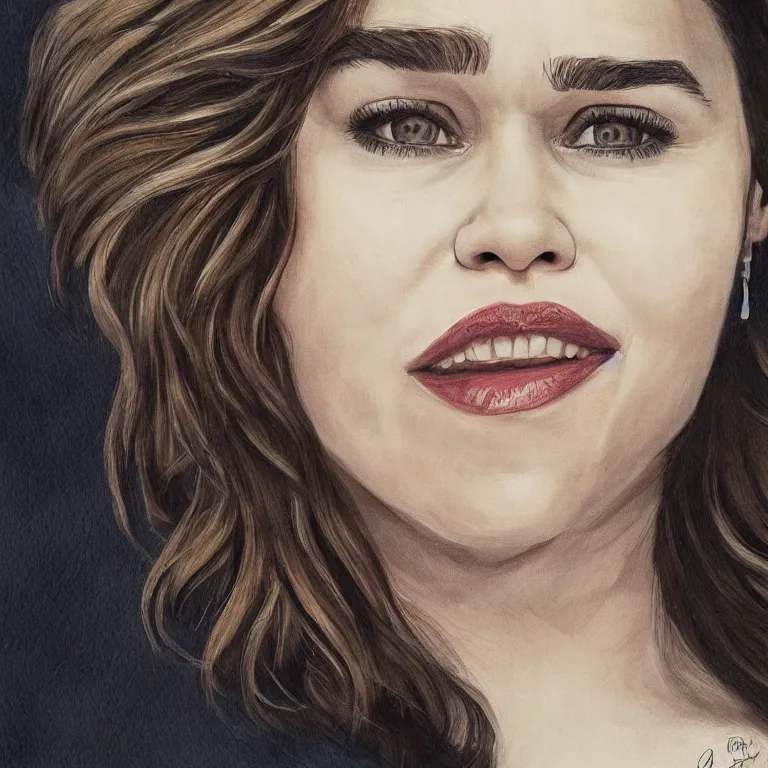 Image similar to a portrait of emilia clarke in style of charger, realism, emilia clarke