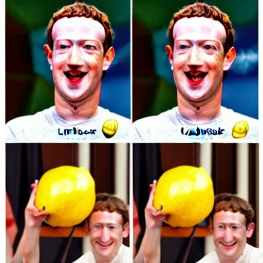 Image similar to Mark Zuckerberg is a lemon, Mark Zuckerberg lemon hybrid