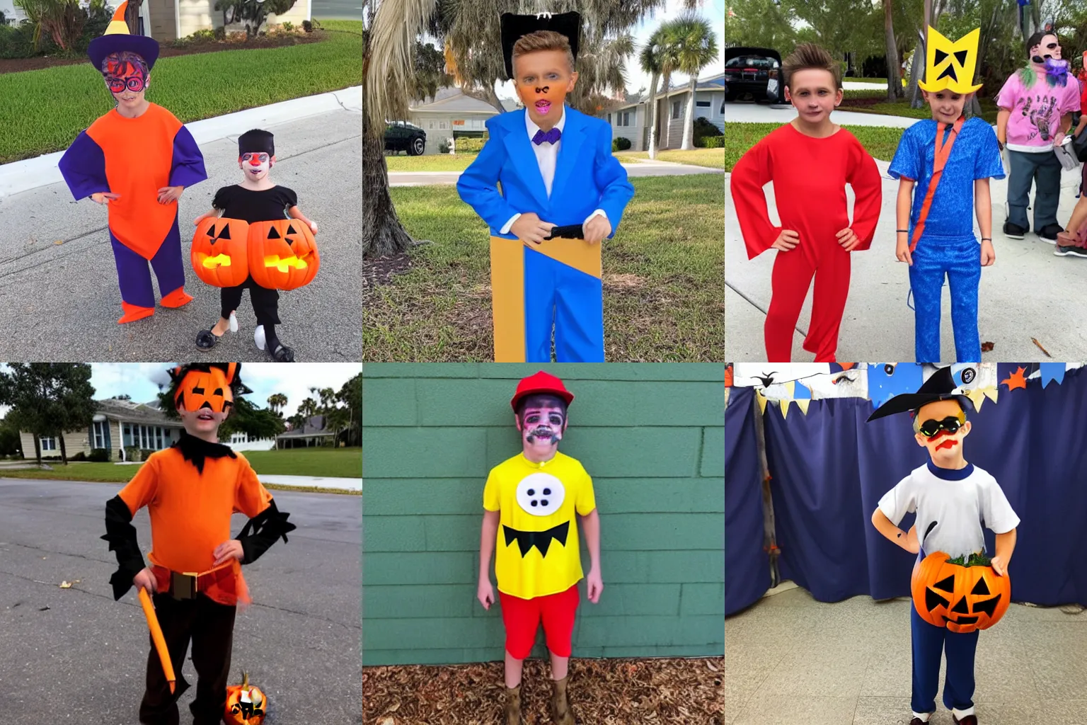 Prompt: kids Halloween costume of Florida Man