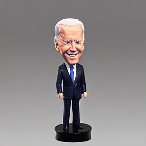 Prompt: joe biden plastic figure bobblehead toy