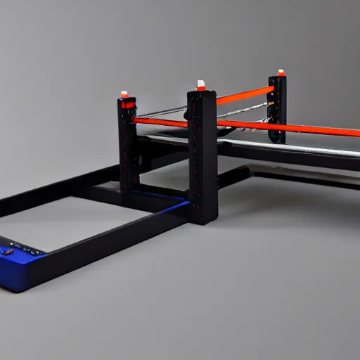 Prompt: conveyor belt prusa 3 d printer, high - end product photoshoot