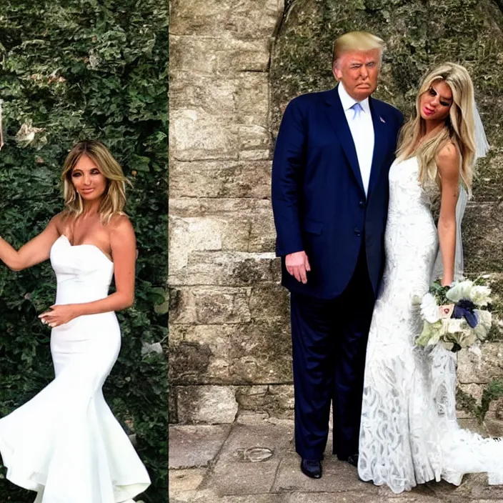 Image similar to donald trump instagram couple's wedding photo shoot