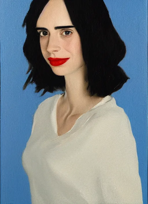 Image similar to oil painting by agnes lawrence pelton, portrait of emma roberts krysten ritter,