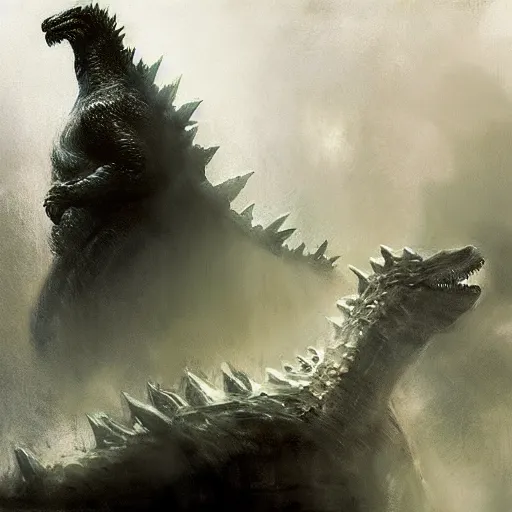 Image similar to godzilla by jeremy mann