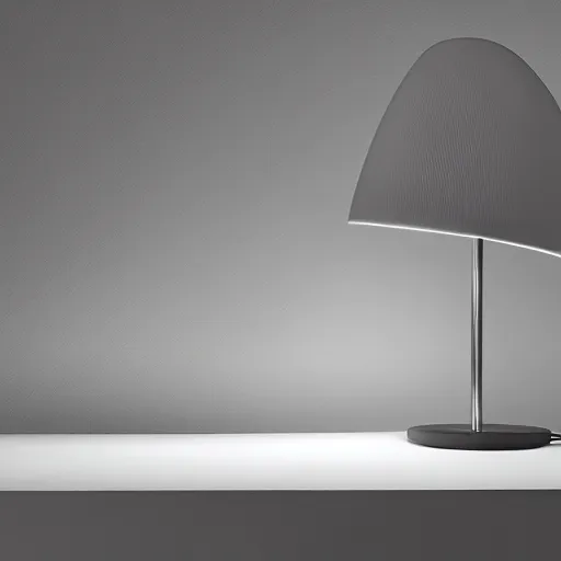 Image similar to table lamp designed by zaha hadid, studio lighting, product photography