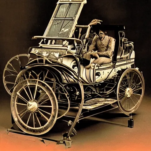 Image similar to clockpunk automobile from the 1 8 2 0 s